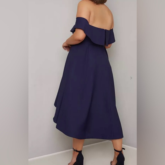 Chi Chi London Yazmina Asymmetric Hem Bardot Dress - Picture 2 of 13